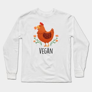 Peaceful Vegan Chicken Long Sleeve T-Shirt